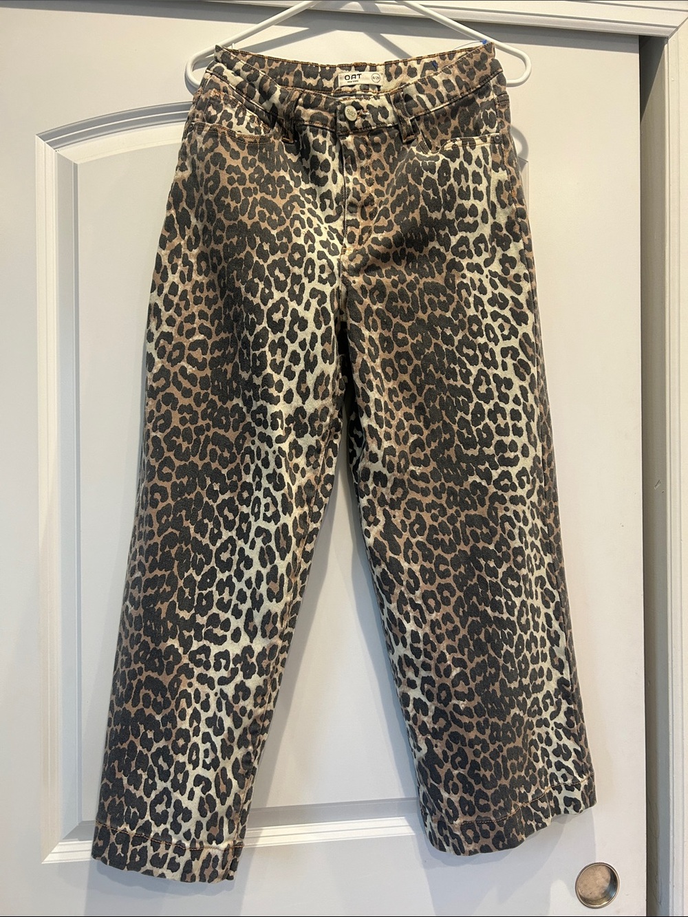 OAT New York Black and Cream Leopard Print Jeans
